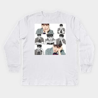 Choi tae joon collage Kids Long Sleeve T-Shirt